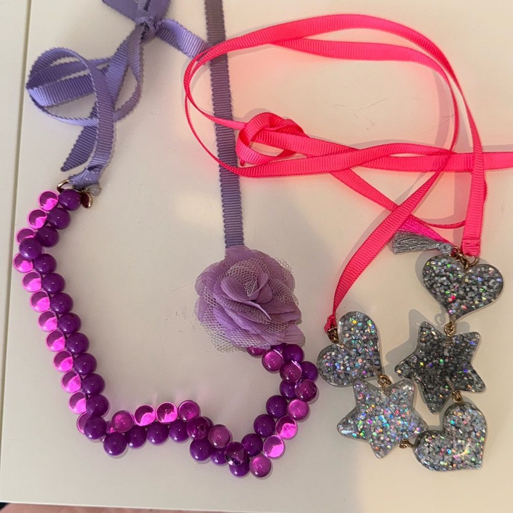 Two j. Crew Crewcuts beaded necklaces with ribbon tie